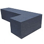 Patiohoekblok Antraciet 60x15x15cm strak